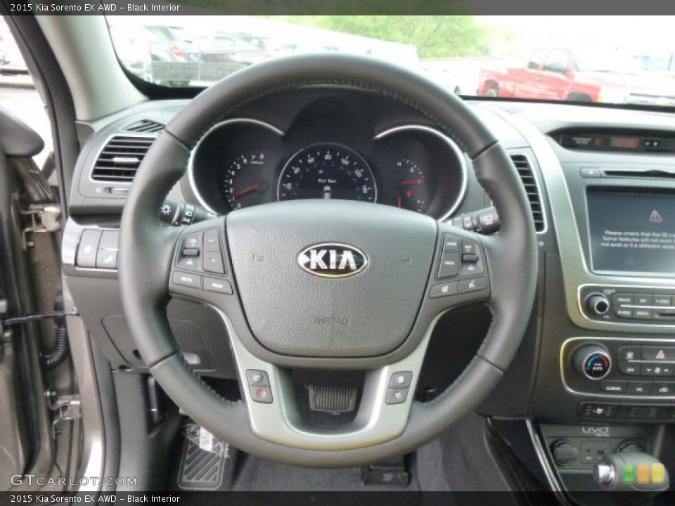 Black Interior Steering Wheel for the 2015 Kia Sorento EX AWD #93763178