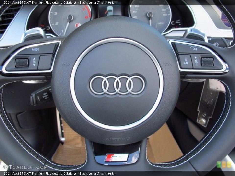 Black/Lunar Silver Interior Steering Wheel for the 2014 Audi S5 3.0T Premium Plus quattro Cabriolet #93788237