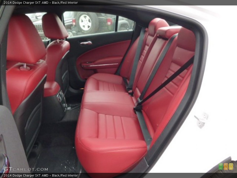 Black/Red Interior Rear Seat for the 2014 Dodge Charger SXT AWD #93808045