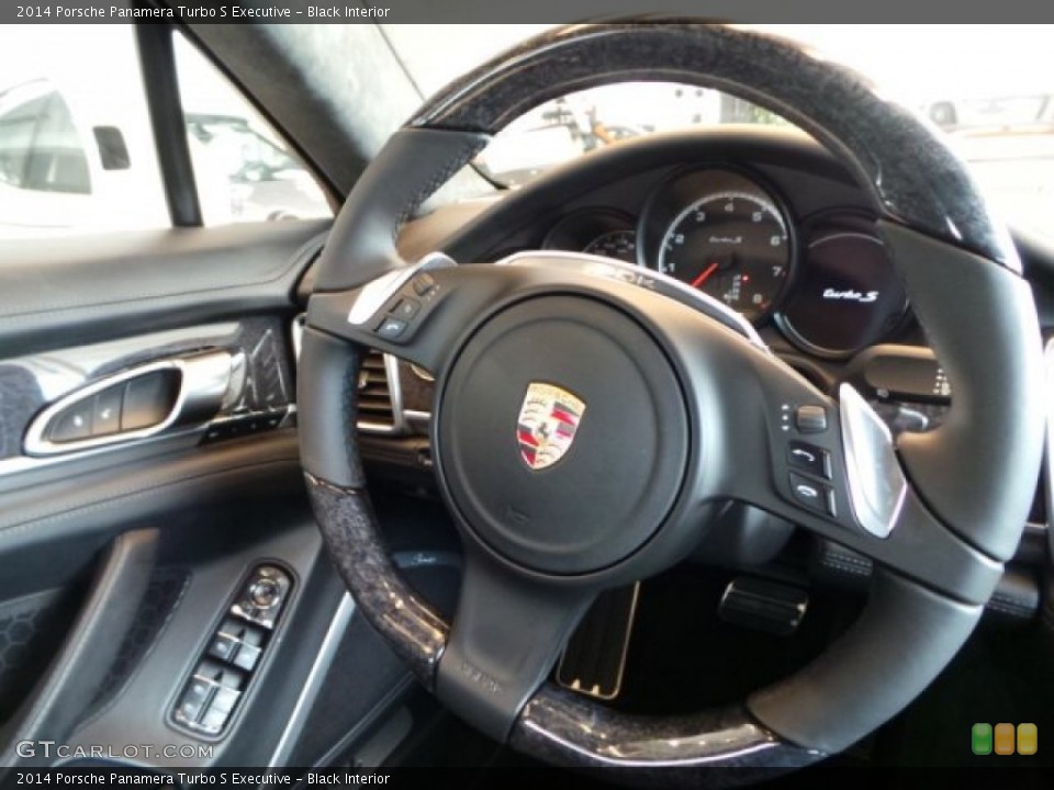 Black Interior Steering Wheel for the 2014 Porsche Panamera Turbo S Executive #93810571