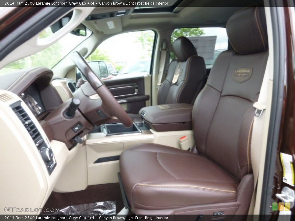 Canyon Brown/Light Frost Beige Interior Front Seat for the 2014 Ram 2500 Laramie Longhorn Crew Cab 4x4 #93811066