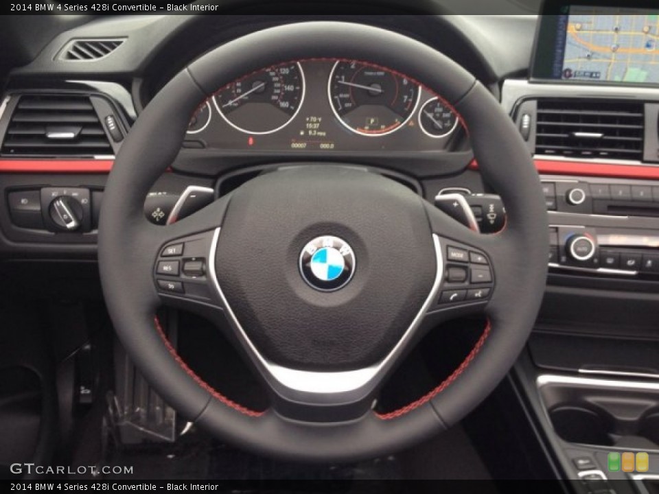 Black Interior Steering Wheel for the 2014 BMW 4 Series 428i Convertible #93817570