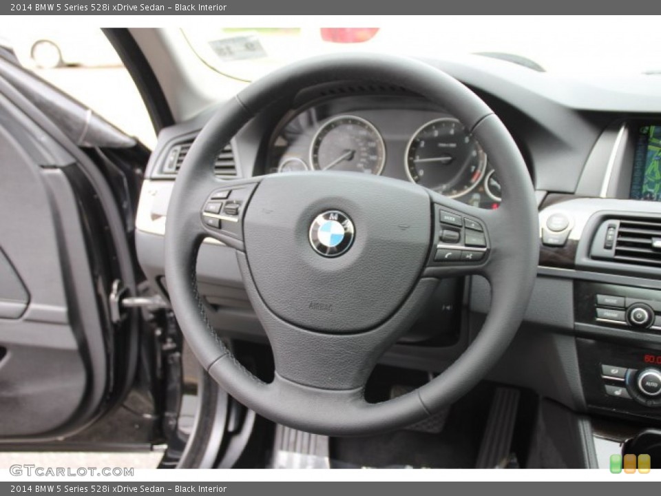 Black Interior Steering Wheel for the 2014 BMW 5 Series 528i xDrive Sedan #93818386