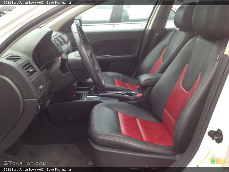 Sport Red Interior Front Seat for the 2012 Ford Fusion Sport AWD #93832711