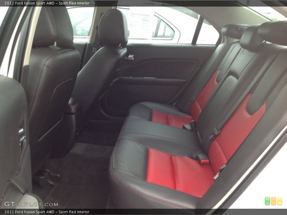 Sport Red Interior Rear Seat for the 2012 Ford Fusion Sport AWD #93832783