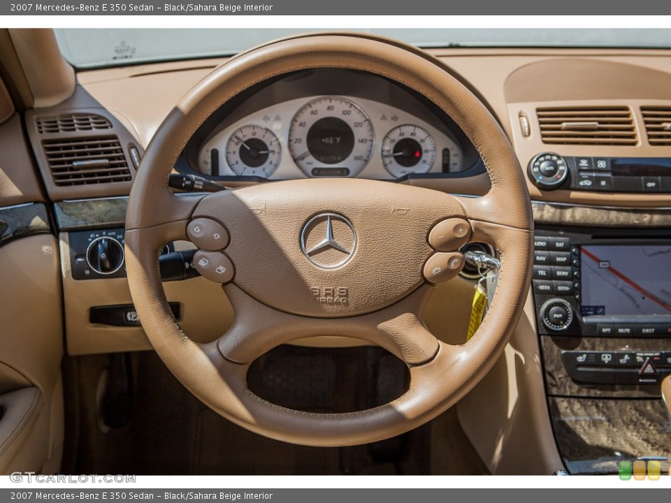 Black/Sahara Beige Interior Steering Wheel for the 2007 Mercedes-Benz E 350 Sedan #93843836