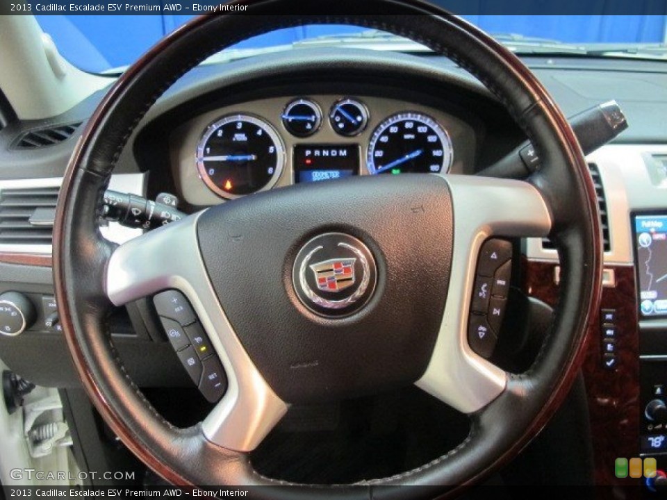 Ebony Interior Steering Wheel for the 2013 Cadillac Escalade ESV Premium AWD #93856171