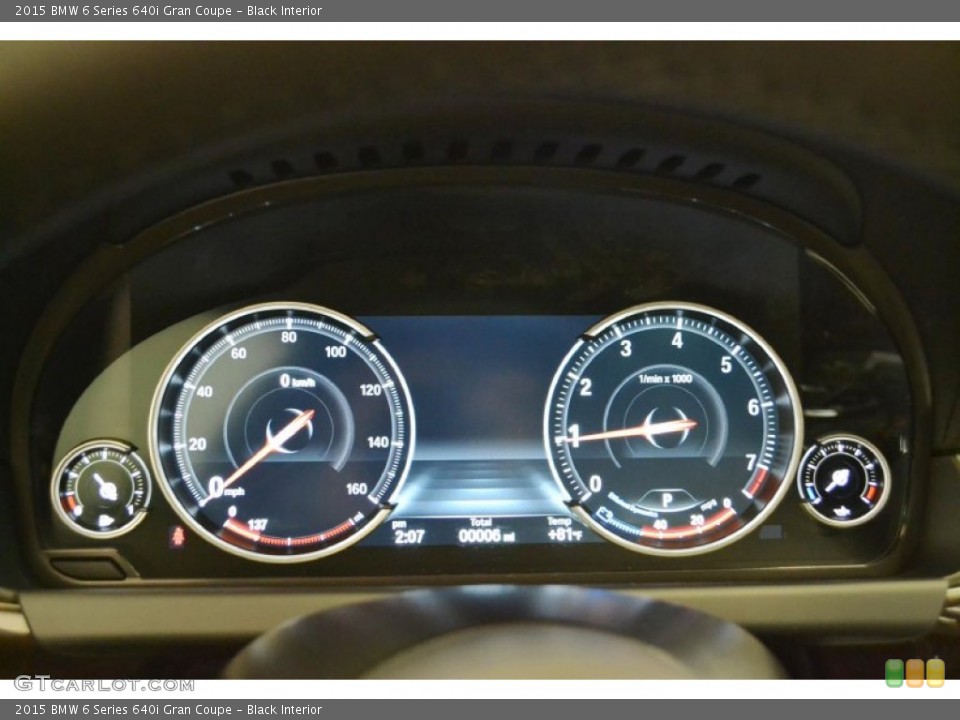 Black Interior Gauges for the 2015 BMW 6 Series 640i Gran Coupe #93870355
