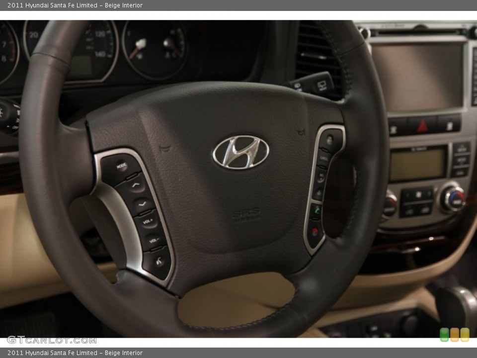 Beige Interior Steering Wheel for the 2011 Hyundai Santa Fe Limited #93871702