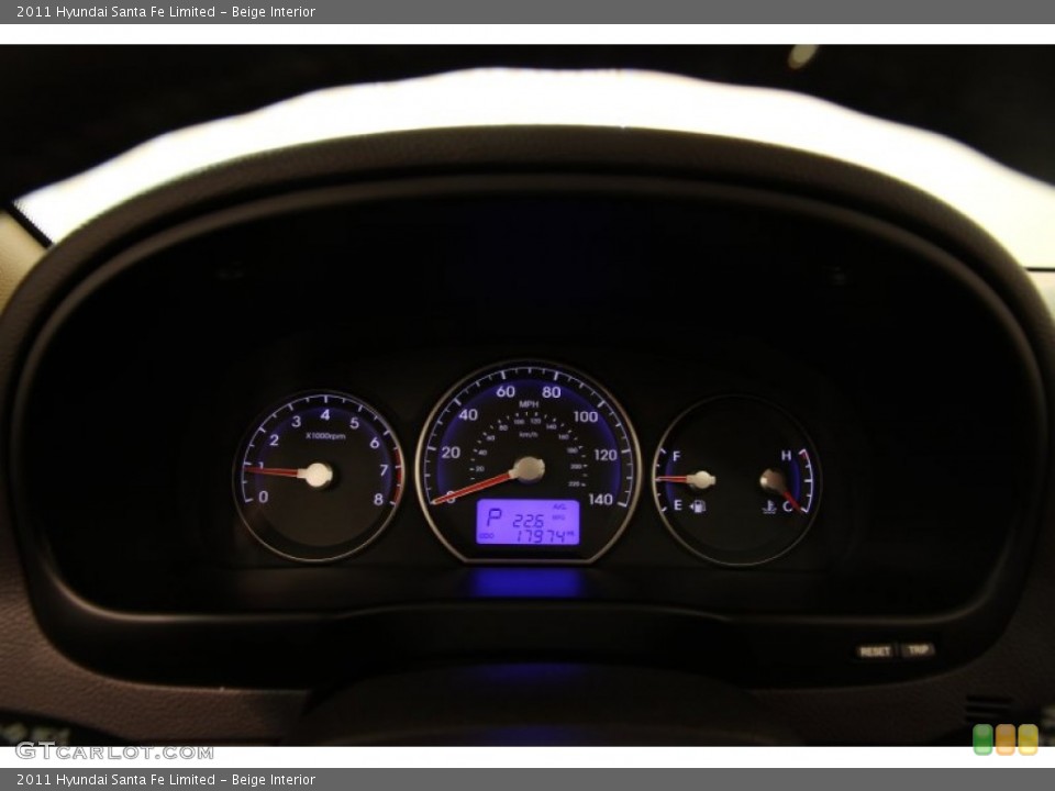 Beige Interior Gauges for the 2011 Hyundai Santa Fe Limited #93871723