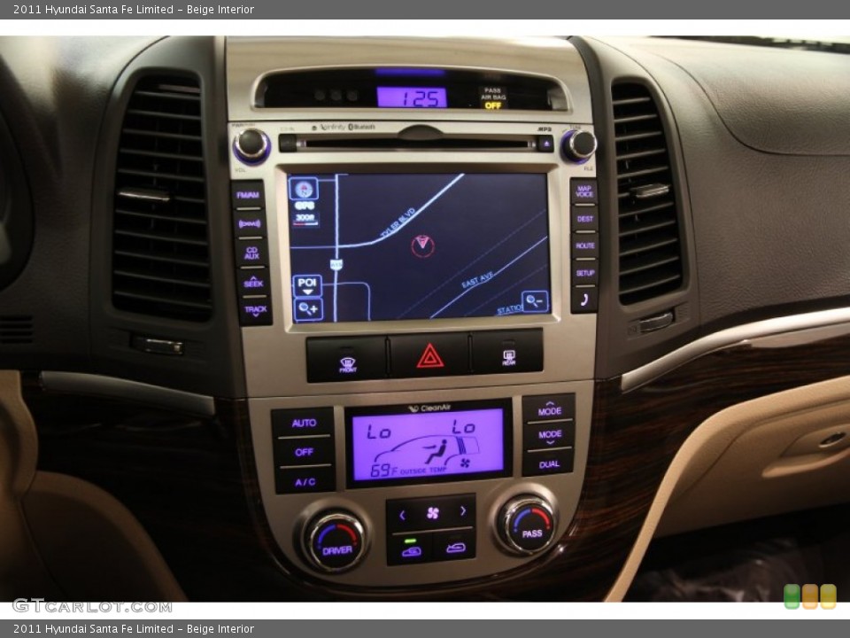 Beige Interior Controls for the 2011 Hyundai Santa Fe Limited #93871774