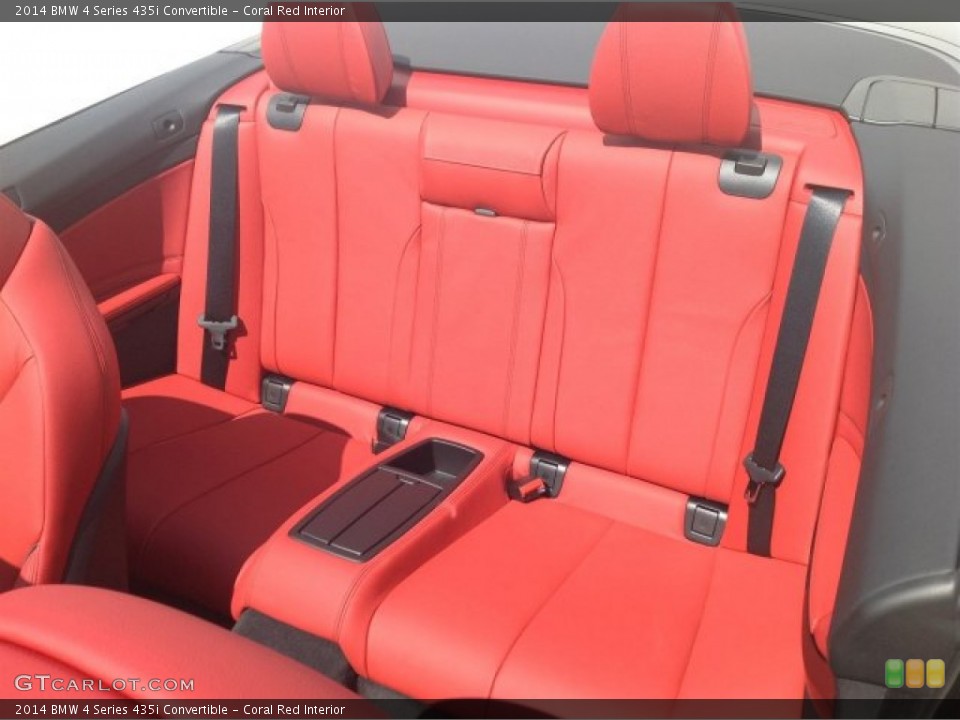 Coral Red Interior Rear Seat for the 2014 BMW 4 Series 435i Convertible #93873910