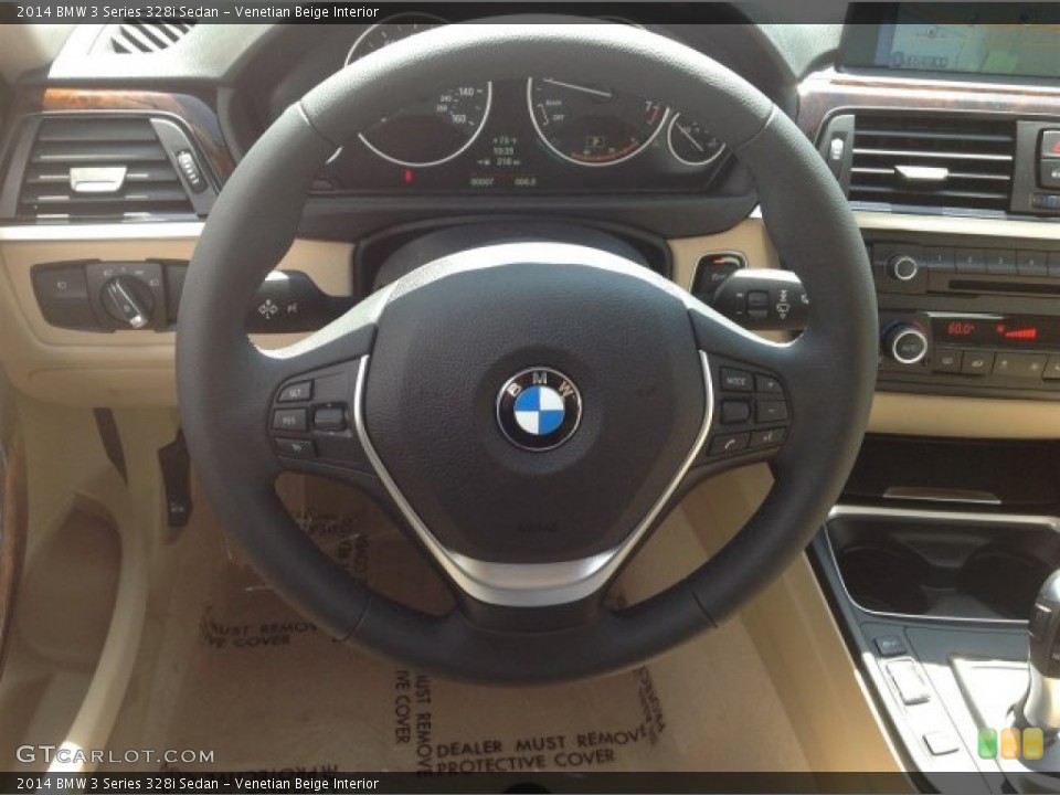Venetian Beige Interior Steering Wheel for the 2014 BMW 3 Series 328i Sedan #93875386