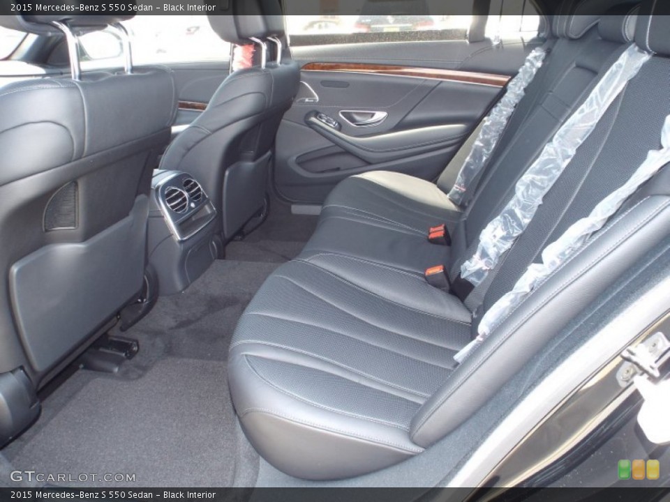 Black Interior Rear Seat for the 2015 Mercedes-Benz S 550 Sedan #93875555