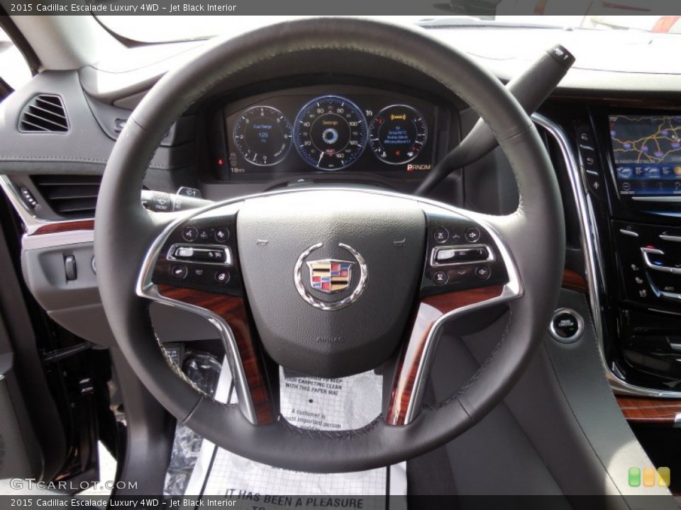 Jet Black Interior Steering Wheel for the 2015 Cadillac Escalade Luxury 4WD #93886015