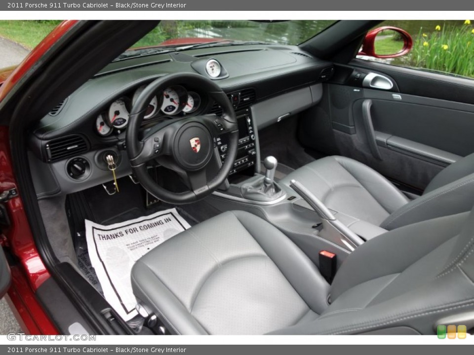 Black/Stone Grey Interior Photo for the 2011 Porsche 911 Turbo Cabriolet #93890941