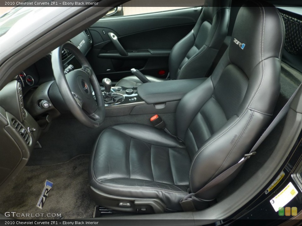 Ebony Black Interior Front Seat for the 2010 Chevrolet Corvette ZR1 #93893761
