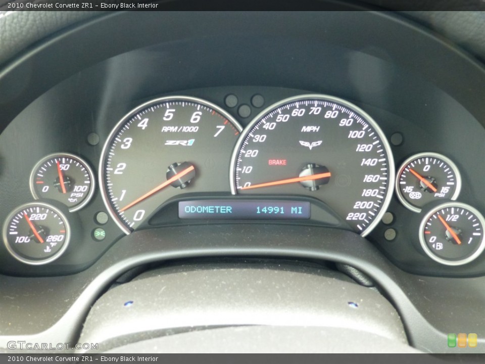 Ebony Black Interior Gauges for the 2010 Chevrolet Corvette ZR1 #93893794