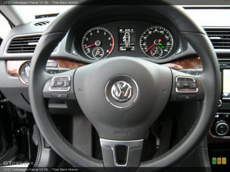 Titan Black Interior Steering Wheel for the 2012 Volkswagen Passat V6 SEL #93900356