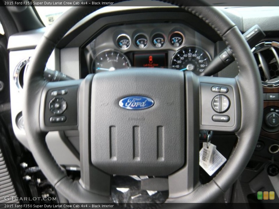 Black Interior Steering Wheel for the 2015 Ford F350 Super Duty Lariat Crew Cab 4x4 #93907997