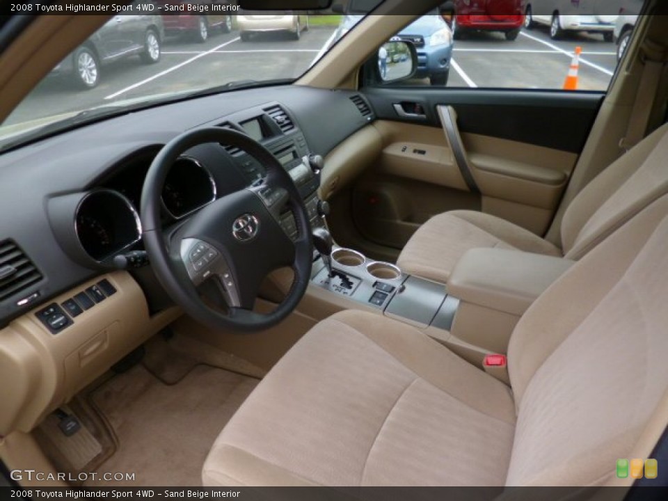 Sand Beige Interior Photo for the 2008 Toyota Highlander Sport 4WD #93910022