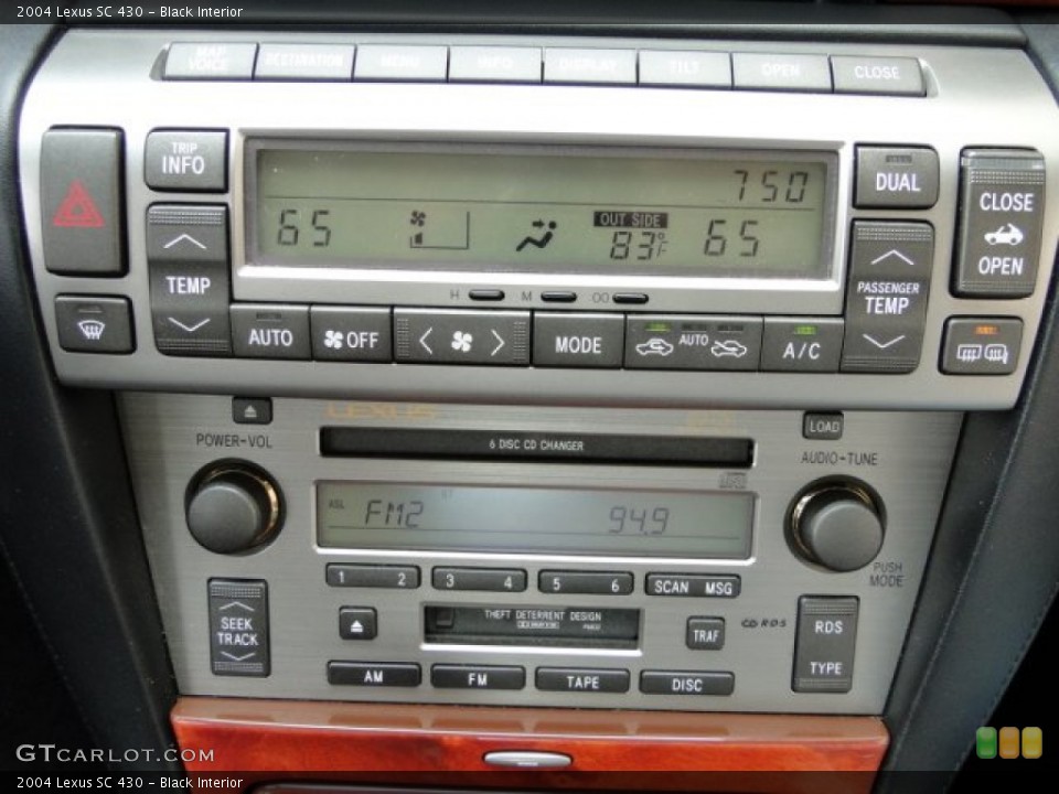 Black Interior Controls for the 2004 Lexus SC 430 #93919085