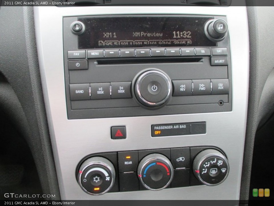 Ebony Interior Controls for the 2011 GMC Acadia SL AWD #93925901