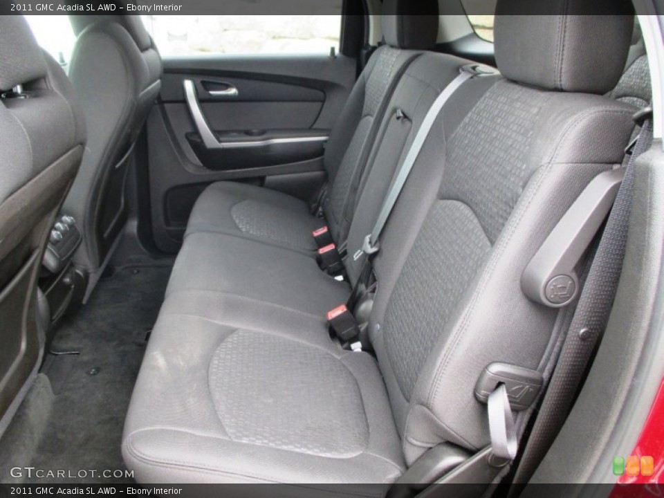 Ebony Interior Rear Seat for the 2011 GMC Acadia SL AWD #93926063