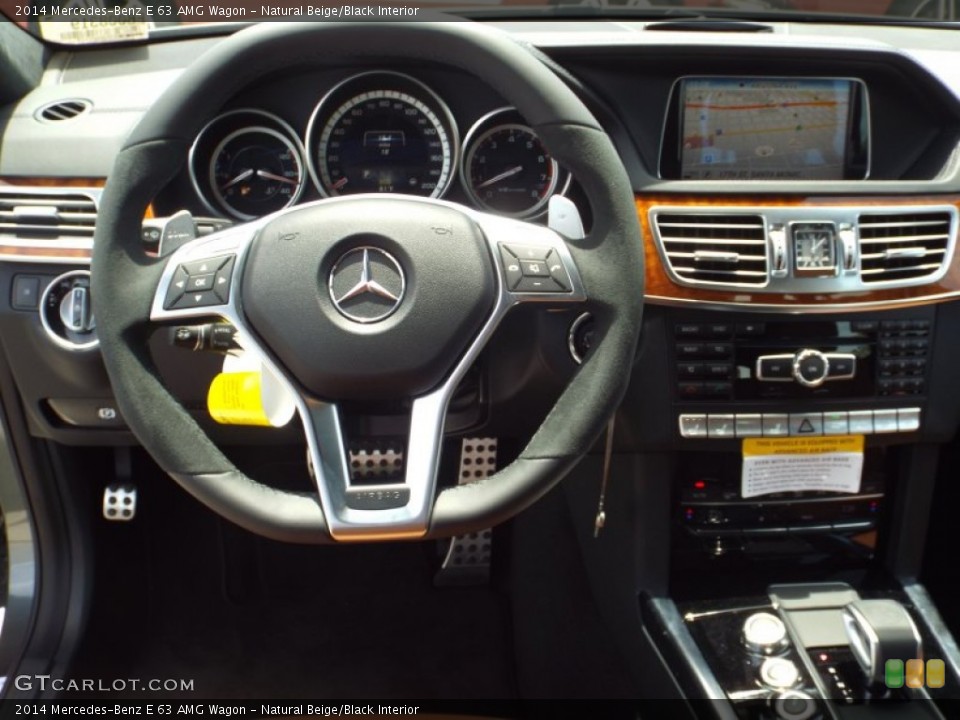 Natural Beige/Black Interior Steering Wheel for the 2014 Mercedes-Benz E 63 AMG Wagon #93935172