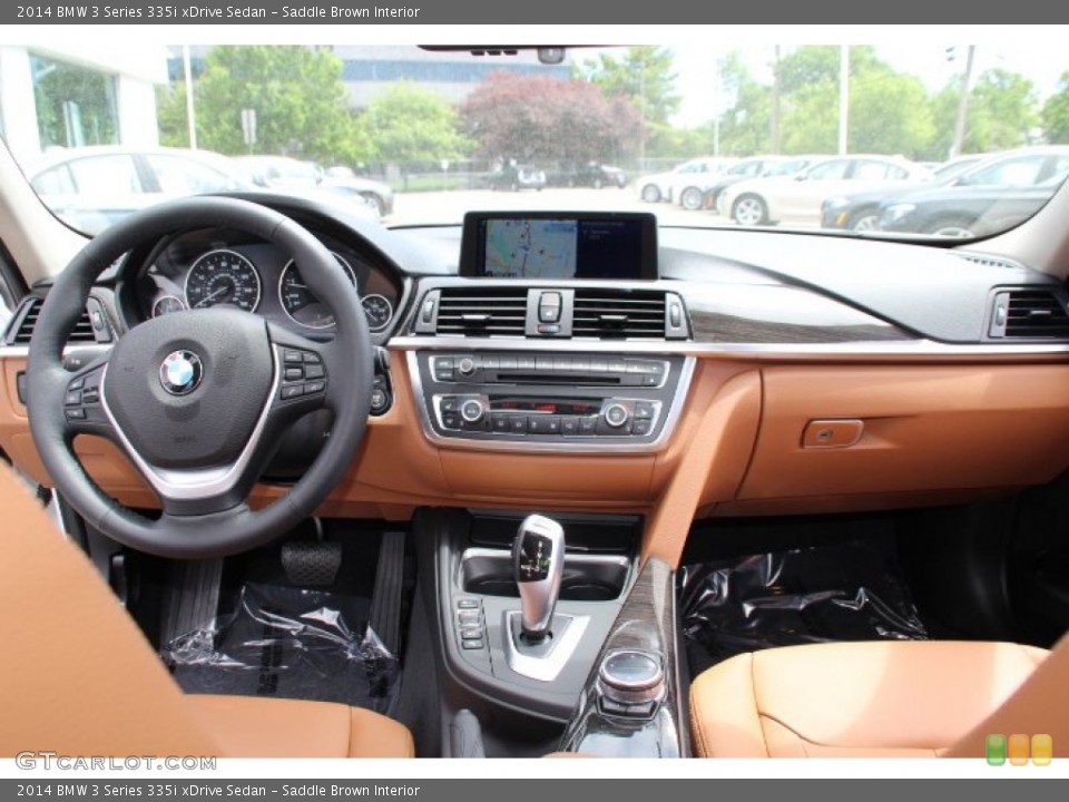 Saddle Brown Interior Dashboard for the 2014 BMW 3 Series 335i xDrive Sedan #93938772