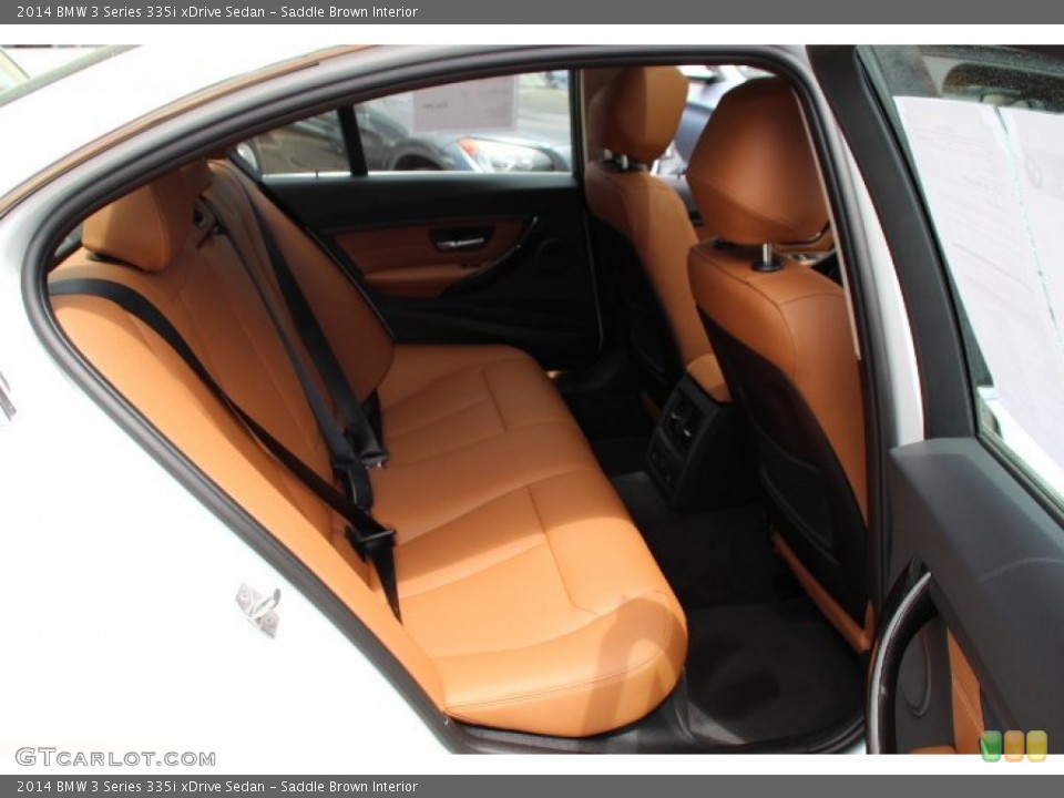 Saddle Brown Interior Rear Seat for the 2014 BMW 3 Series 335i xDrive Sedan #93938991