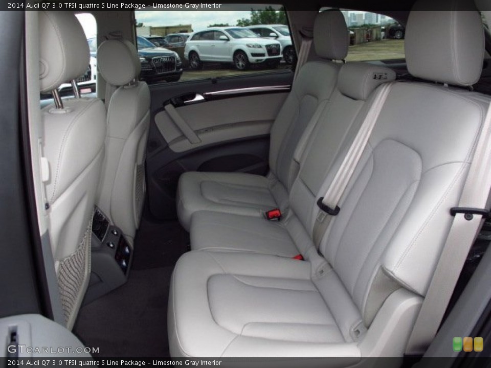 Limestone Gray Interior Rear Seat for the 2014 Audi Q7 3.0 TFSI quattro S Line Package #93941280