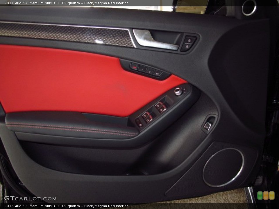 Black/Magma Red Interior Door Panel for the 2014 Audi S4 Premium plus 3.0 TFSI quattro #93942873