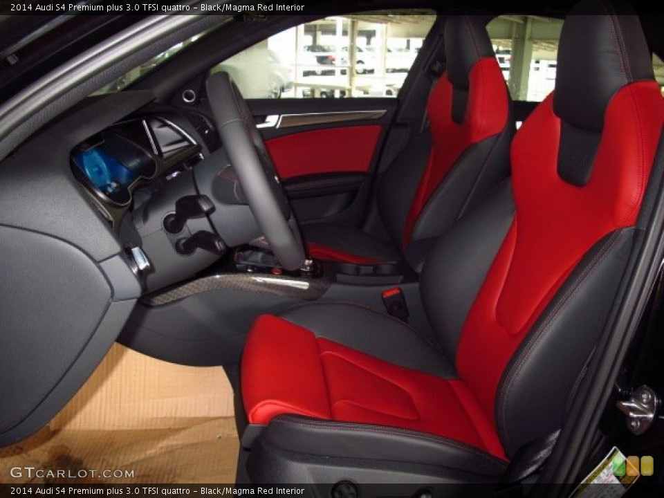 Black/Magma Red Interior Front Seat for the 2014 Audi S4 Premium plus 3.0 TFSI quattro #93942897