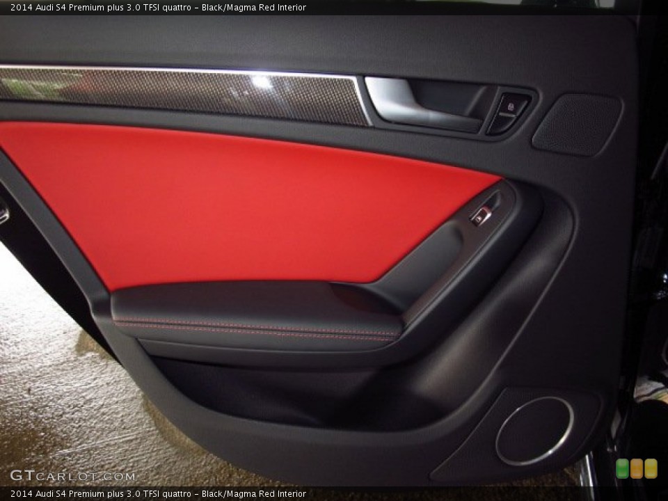 Black/Magma Red Interior Door Panel for the 2014 Audi S4 Premium plus 3.0 TFSI quattro #93942921
