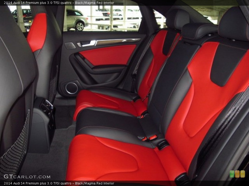Black/Magma Red Interior Rear Seat for the 2014 Audi S4 Premium plus 3.0 TFSI quattro #93942942
