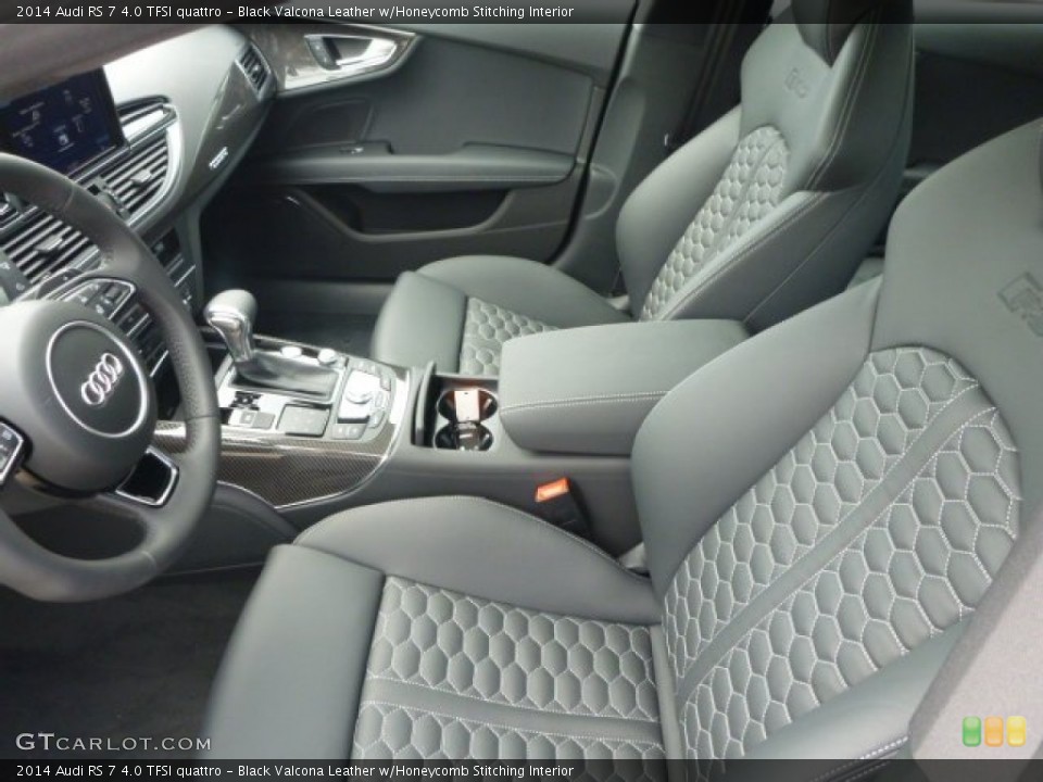 Black Valcona Leather w/Honeycomb Stitching Interior Front Seat for the 2014 Audi RS 7 4.0 TFSI quattro #93964272