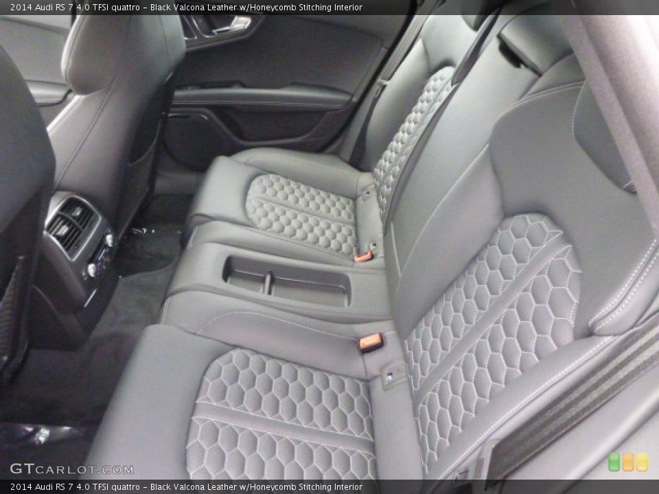 Black Valcona Leather w/Honeycomb Stitching Interior Rear Seat for the 2014 Audi RS 7 4.0 TFSI quattro #93964293
