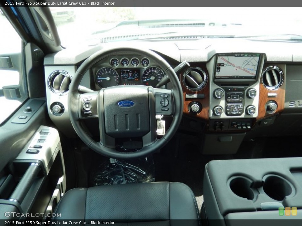 Black Interior Dashboard for the 2015 Ford F250 Super Duty Lariat Crew Cab #93987912
