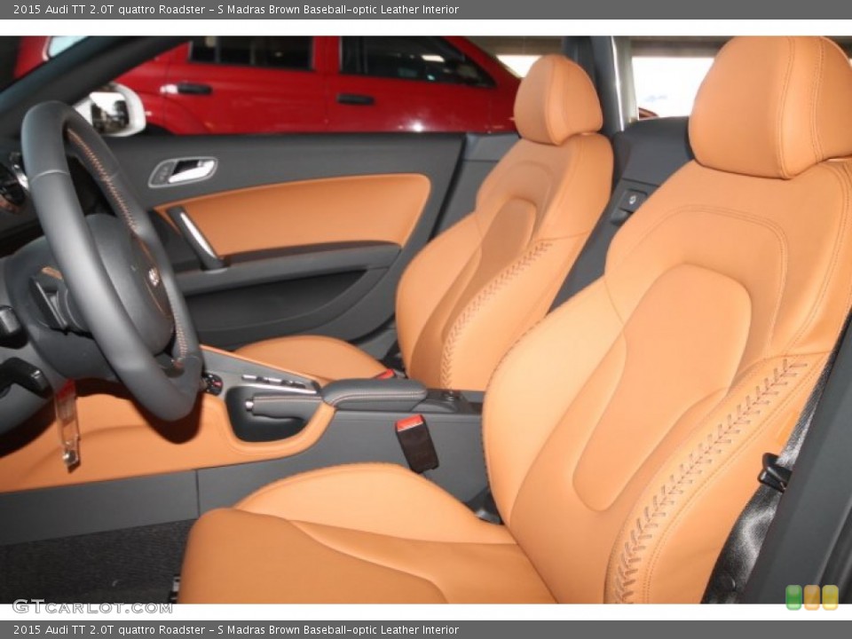 S Madras Brown Baseball-optic Leather Interior Front Seat for the 2015 Audi TT 2.0T quattro Roadster #94013321