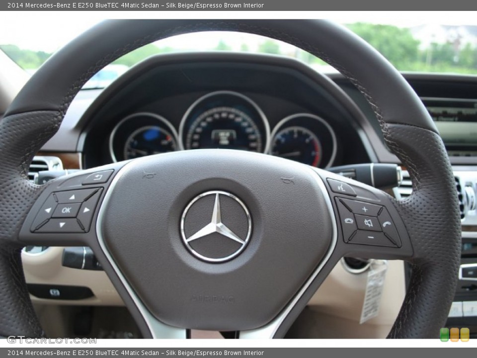 Silk Beige/Espresso Brown Interior Steering Wheel for the 2014 Mercedes-Benz E E250 BlueTEC 4Matic Sedan #94014610