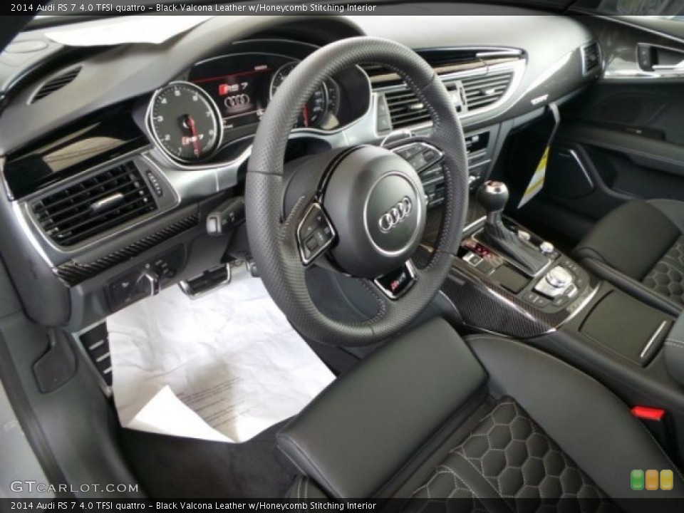 Black Valcona Leather w/Honeycomb Stitching Interior Photo for the 2014 Audi RS 7 4.0 TFSI quattro #94051654