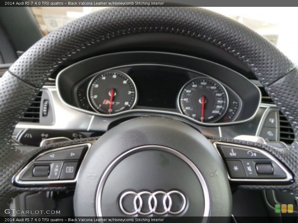 Black Valcona Leather w/Honeycomb Stitching Interior Steering Wheel for the 2014 Audi RS 7 4.0 TFSI quattro #94051795