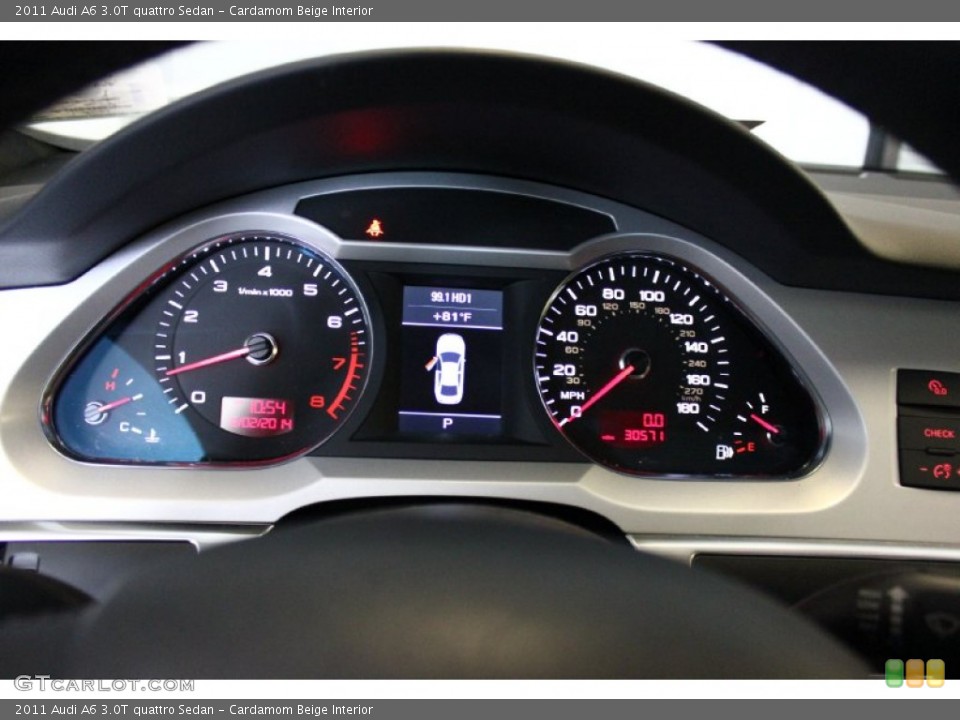 Cardamom Beige Interior Gauges for the 2011 Audi A6 3.0T quattro Sedan #94057305