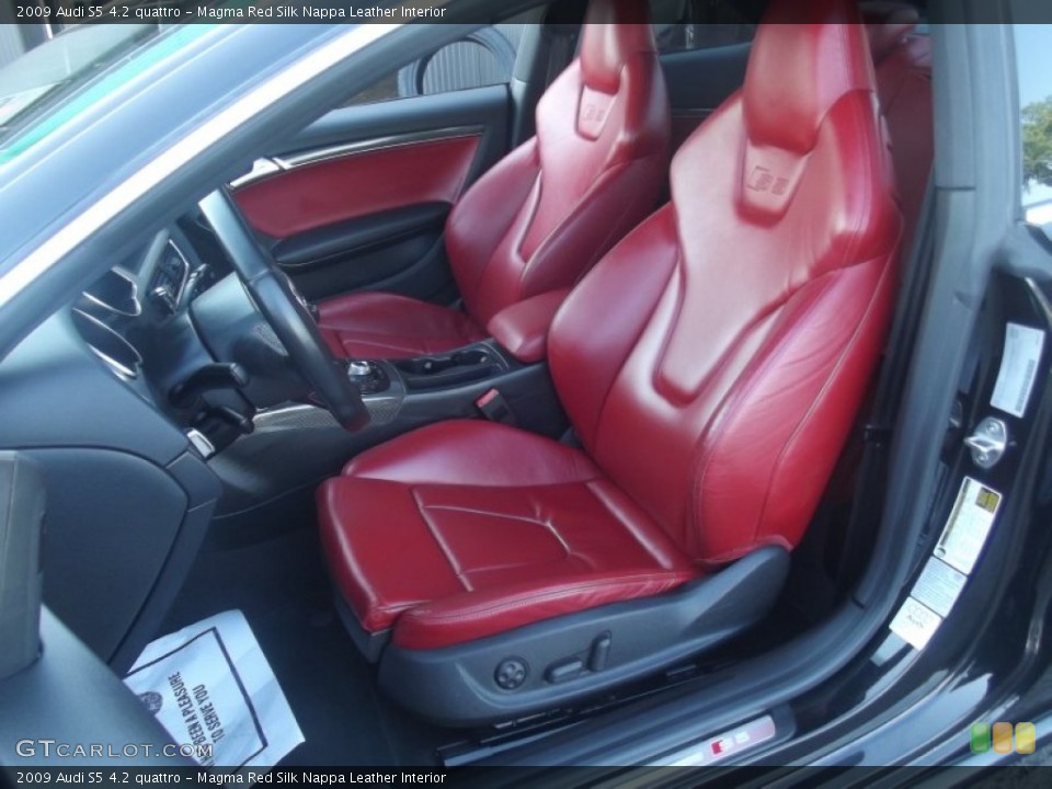Magma Red Silk Nappa Leather Interior Front Seat for the 2009 Audi S5 4.2 quattro #94079310