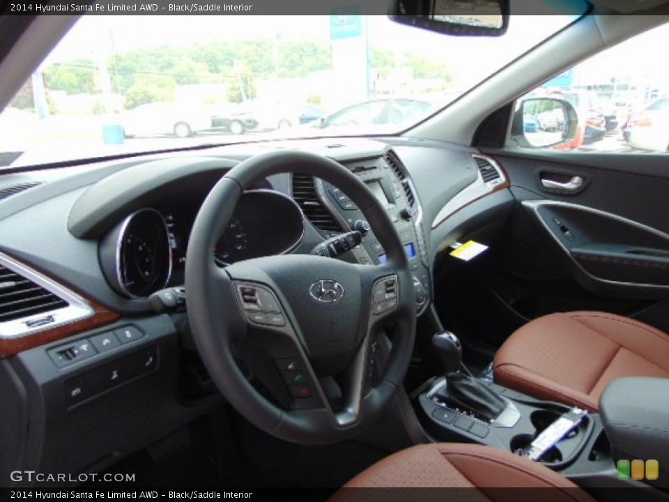 Black/Saddle Interior Photo for the 2014 Hyundai Santa Fe Limited AWD #94107135