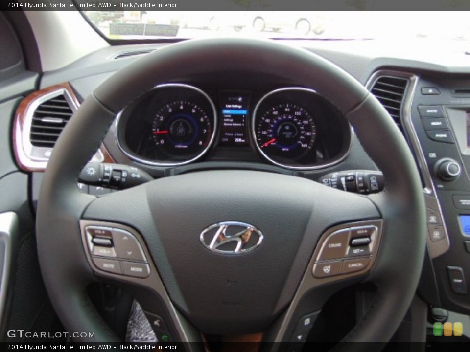 Black/Saddle Interior Steering Wheel for the 2014 Hyundai Santa Fe Limited AWD #94107324