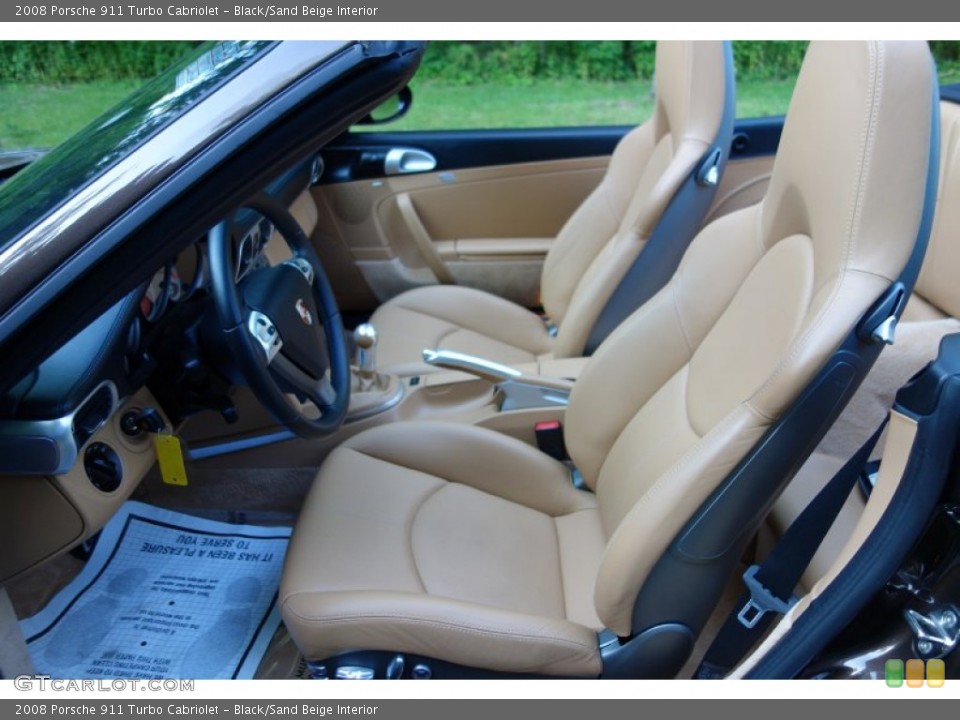 Black/Sand Beige Interior Front Seat for the 2008 Porsche 911 Turbo Cabriolet #94118716