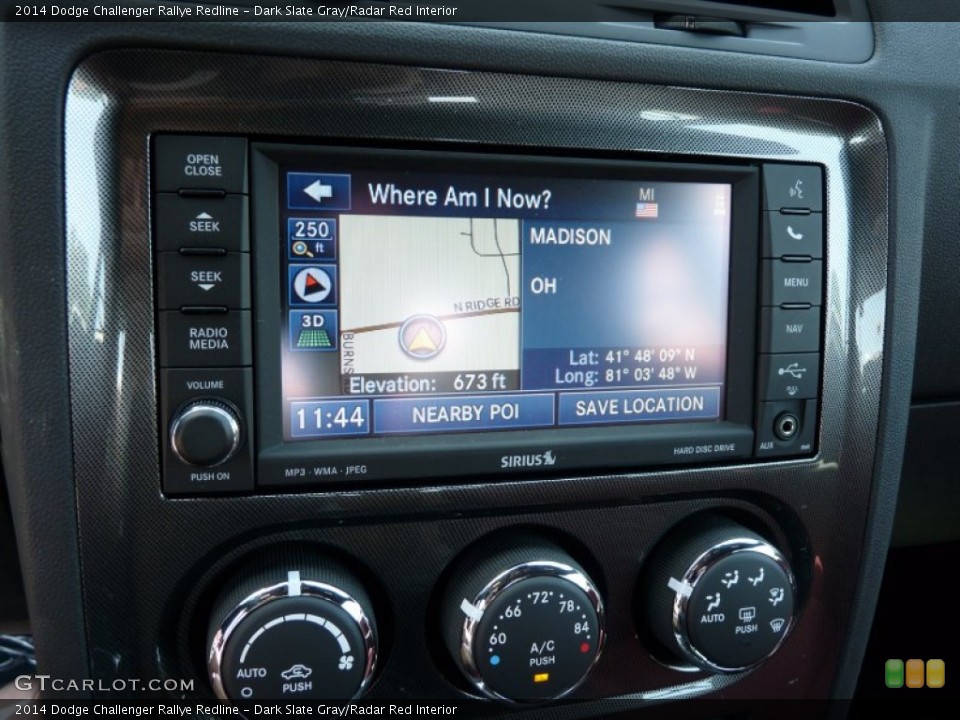 Dark Slate Gray/Radar Red Interior Controls for the 2014 Dodge Challenger Rallye Redline #94141455