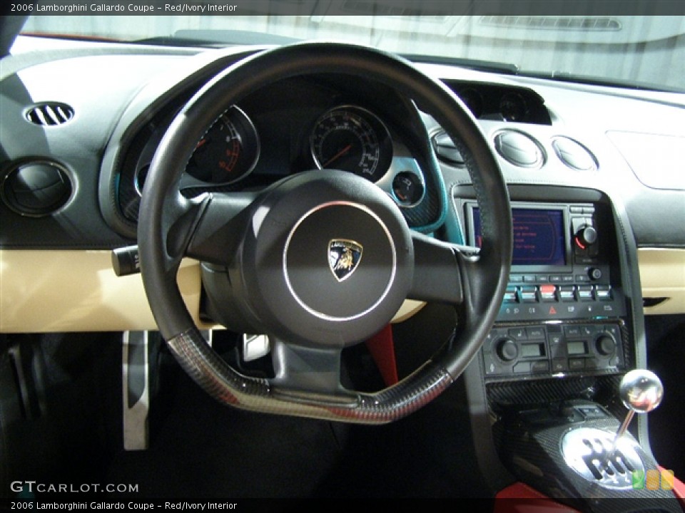 Red/Ivory Interior Steering Wheel for the 2006 Lamborghini Gallardo Coupe #94173
